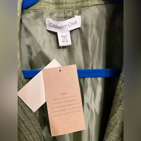 NWT-Coldwater Creek Women's Texture Wing Collar Jacket-Size: 18W - Picture 6 of 12